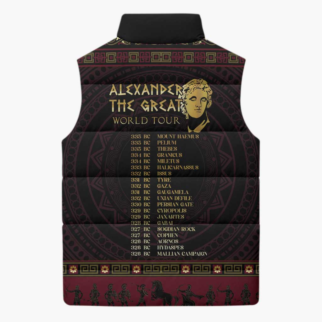 Macedonian Empire Sleeveless Puffer Jacket Alexander The Great World Tour - Wonder Print Shop