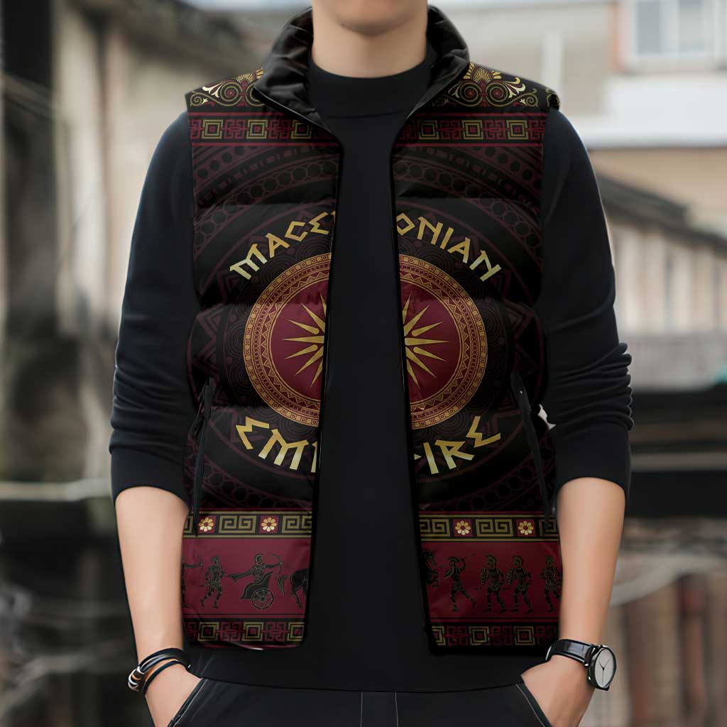 Macedonian Empire Sleeveless Puffer Jacket Alexander The Great World Tour - Wonder Print Shop