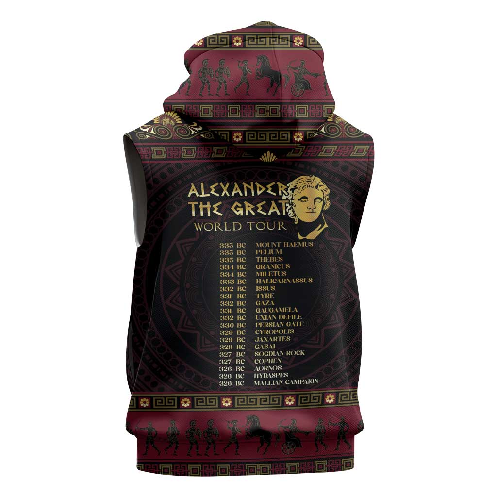 Macedonian Empire Sleeveless Zip Hoodie Alexander The Great World Tour - Wonder Print Shop