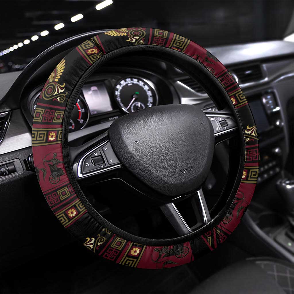 Macedonian Empire Steering Wheel Cover Alexander The Great World Tour - Wonder Print Shop