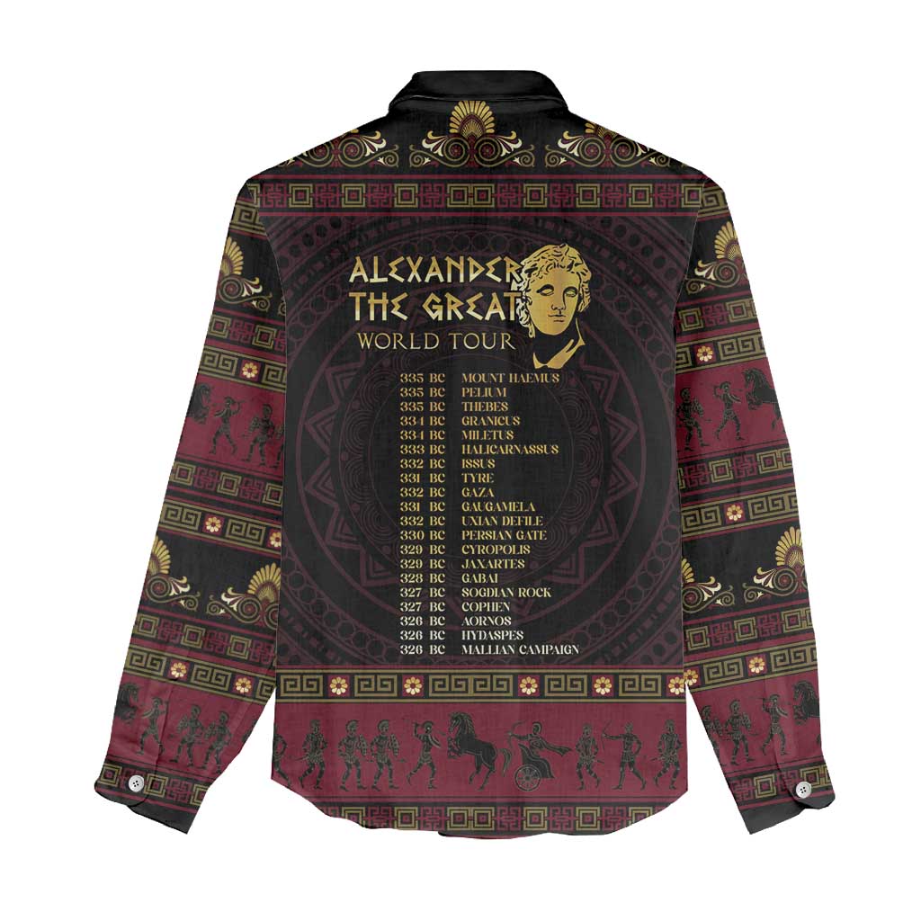 Macedonian Empire Women Casual Shirt Alexander The Great World Tour - Wonder Print Shop