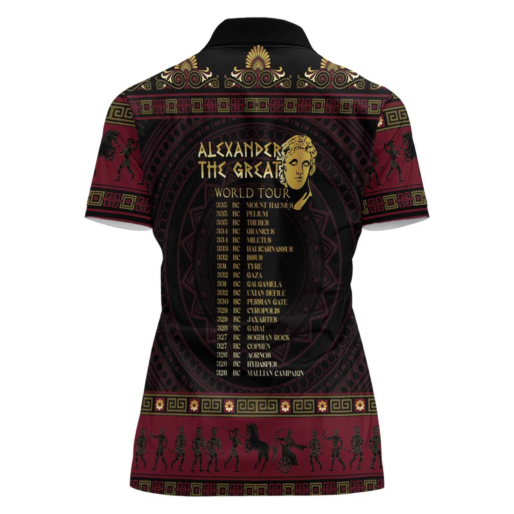 Macedonian Empire Women Polo Shirt Alexander The Great World Tour - Wonder Print Shop