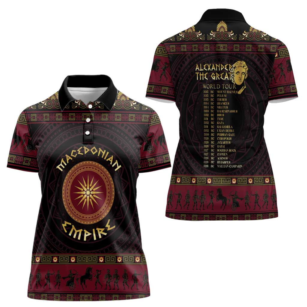 Macedonian Empire Women Polo Shirt Alexander The Great World Tour - Wonder Print Shop