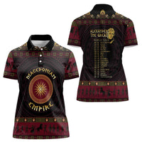 Macedonian Empire Women Polo Shirt Alexander The Great World Tour - Wonder Print Shop
