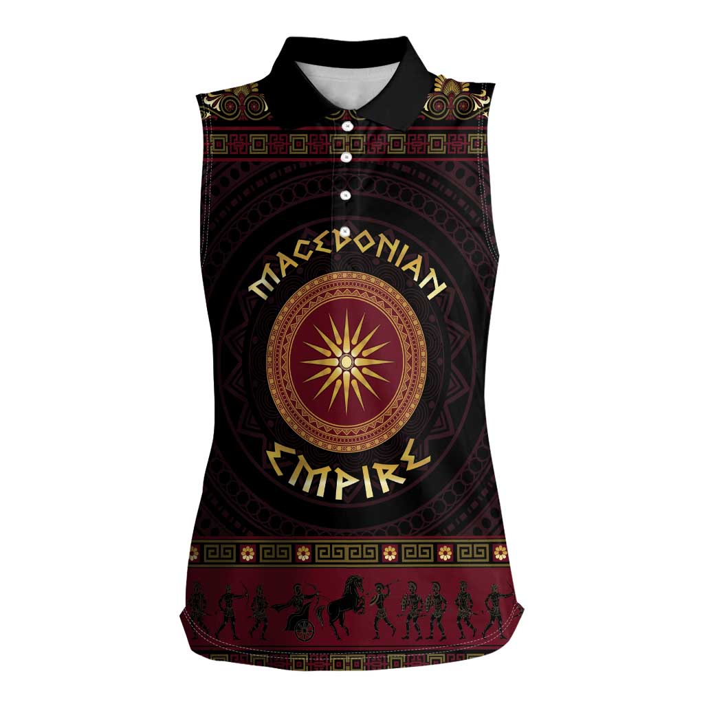 Macedonian Empire Women Sleeveless Polo Shirt Alexander The Great World Tour - Wonder Print Shop