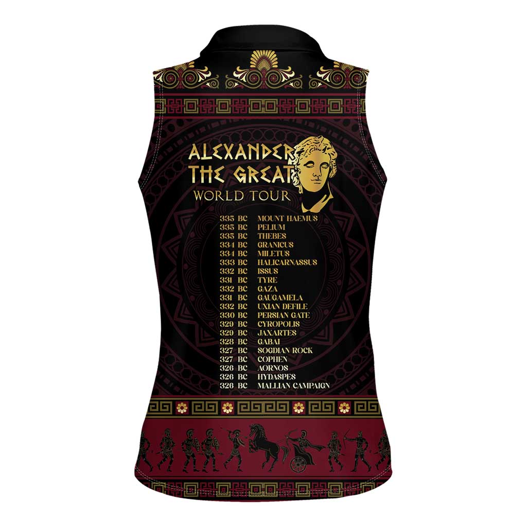 Macedonian Empire Women Sleeveless Polo Shirt Alexander The Great World Tour - Wonder Print Shop