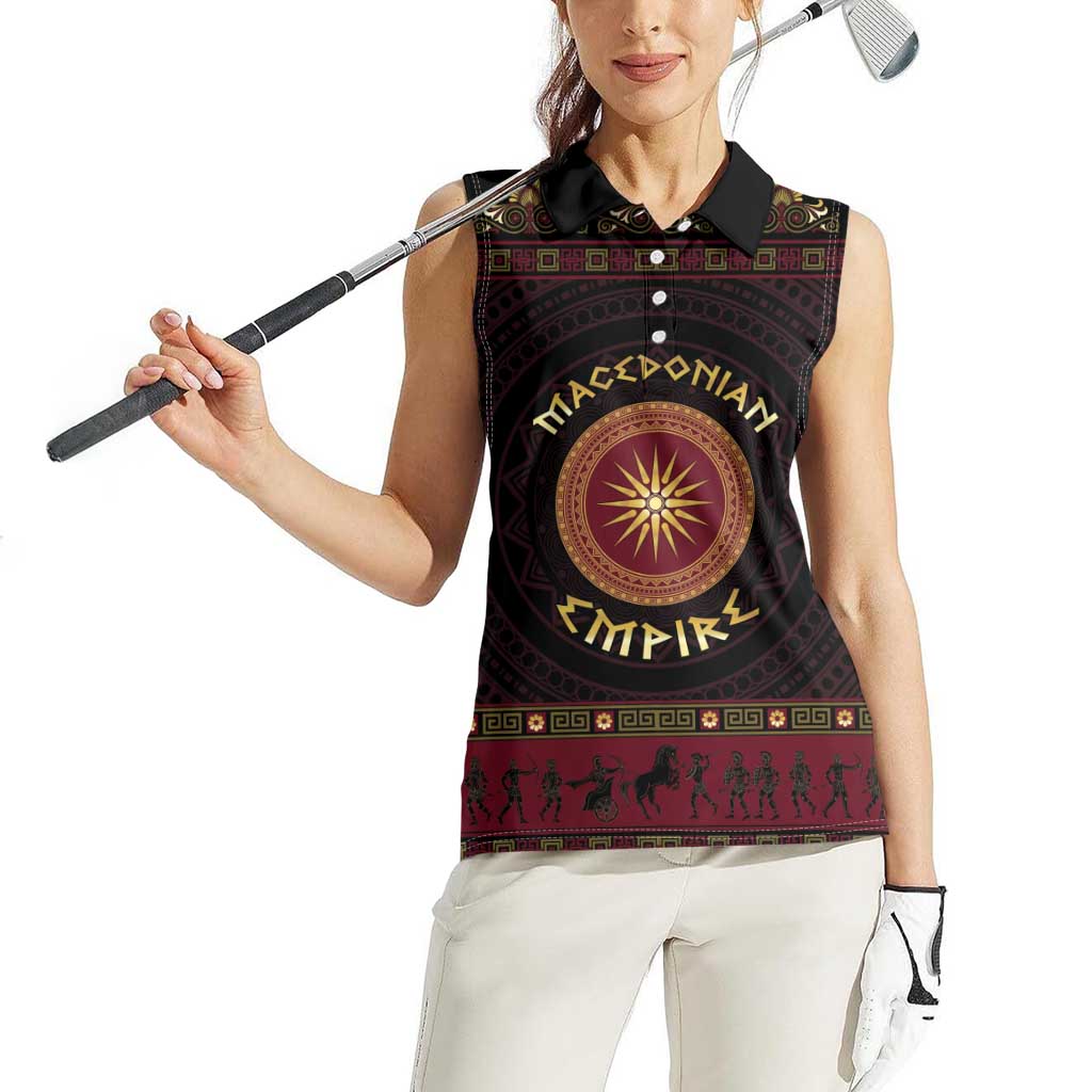 Macedonian Empire Women Sleeveless Polo Shirt Alexander The Great World Tour - Wonder Print Shop