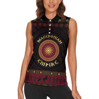 Macedonian Empire Women Sleeveless Polo Shirt Alexander The Great World Tour - Wonder Print Shop