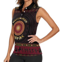 Macedonian Empire Women Sleeveless Polo Shirt Alexander The Great World Tour - Wonder Print Shop