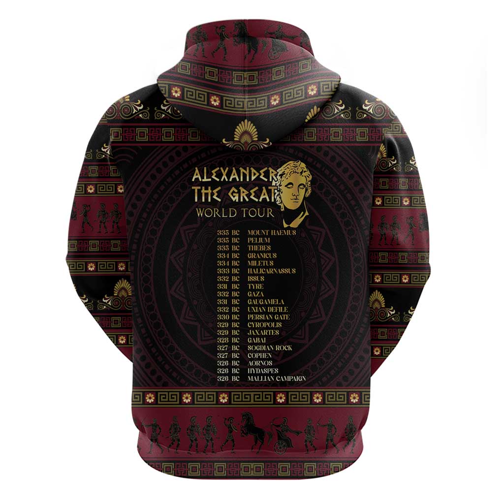 Macedonian Empire Zip Hoodie Alexander The Great World Tour - Wonder Print Shop