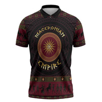 Macedonian Empire Zipper Polo Shirt Alexander The Great World Tour - Wonder Print Shop