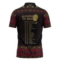 Macedonian Empire Zipper Polo Shirt Alexander The Great World Tour - Wonder Print Shop