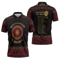 Macedonian Empire Zipper Polo Shirt Alexander The Great World Tour - Wonder Print Shop