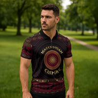 Macedonian Empire Zipper Polo Shirt Alexander The Great World Tour - Wonder Print Shop