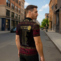 Macedonian Empire Zipper Polo Shirt Alexander The Great World Tour - Wonder Print Shop