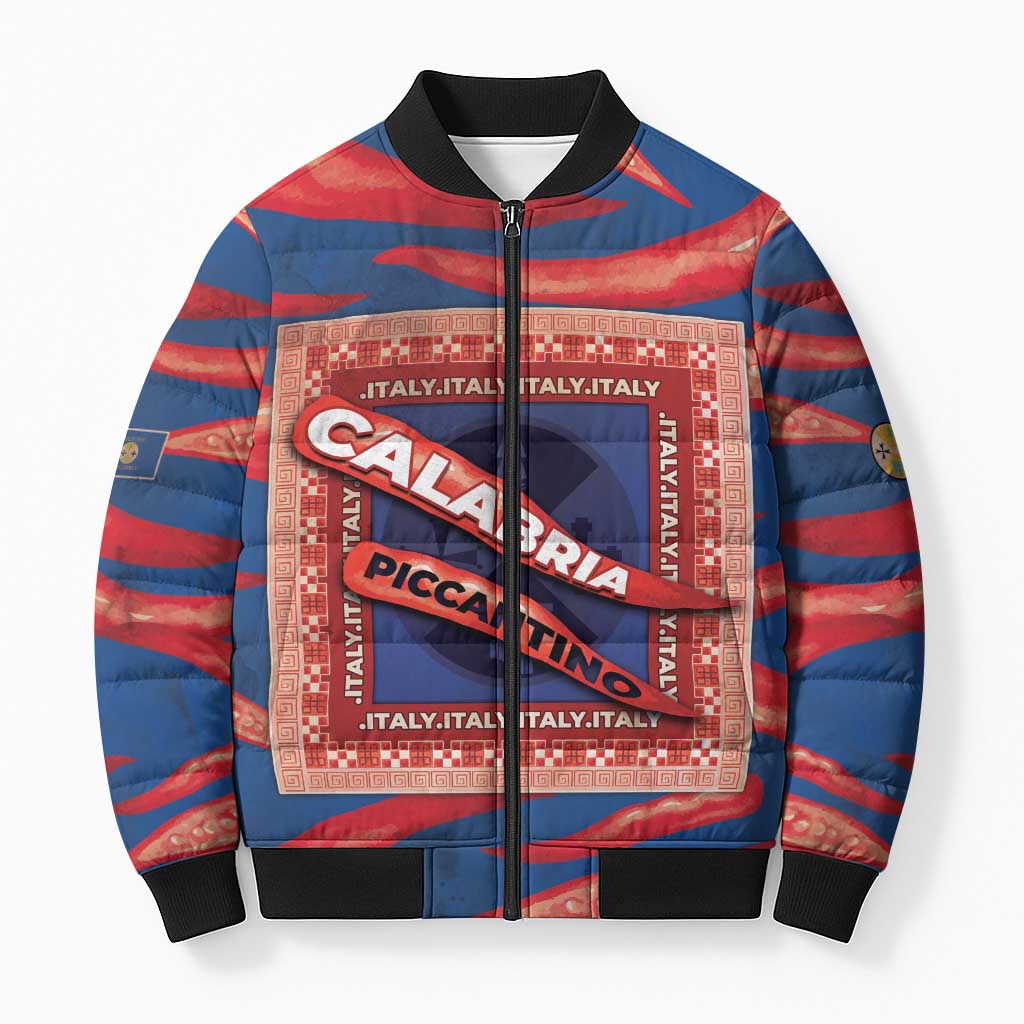 Personalized Italy Calabria Bomber Puffer Jacket Piccantino Vintage Style