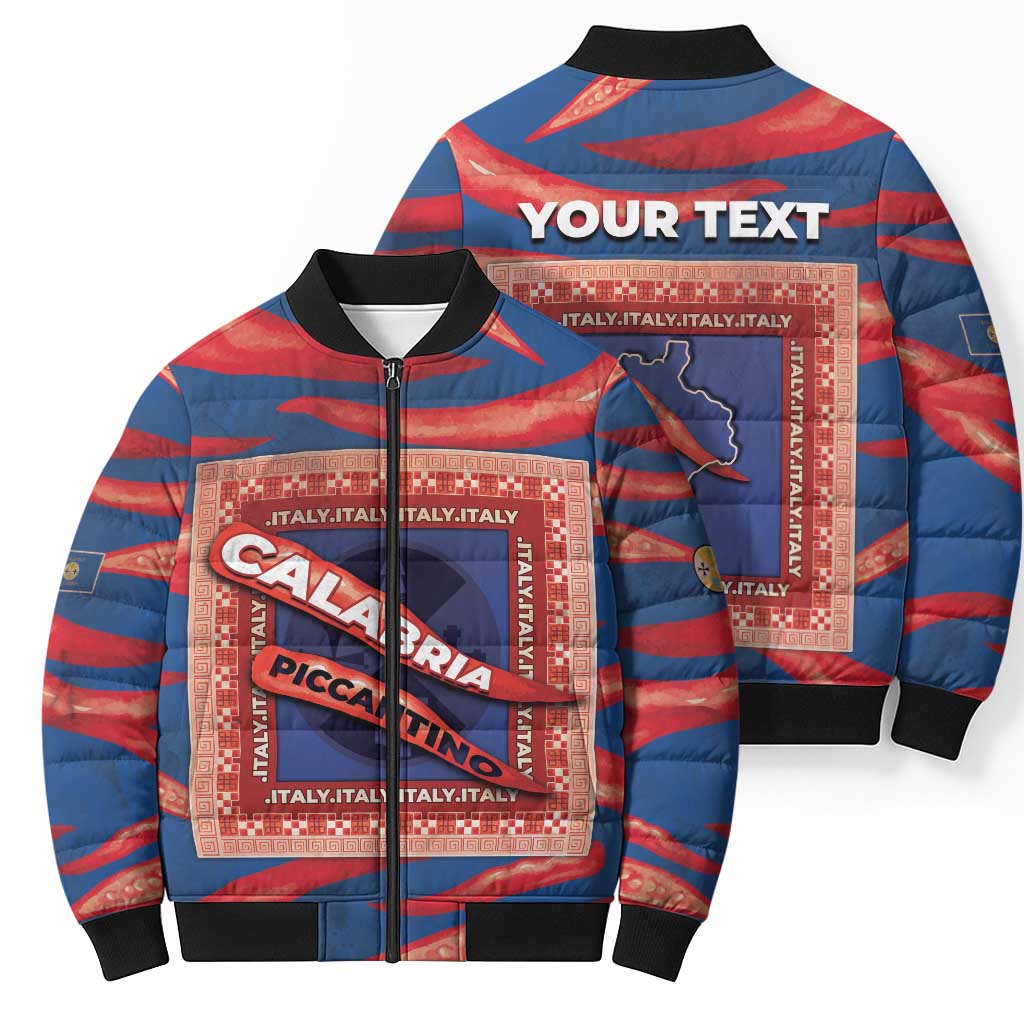 Personalized Italy Calabria Bomber Puffer Jacket Piccantino Vintage Style