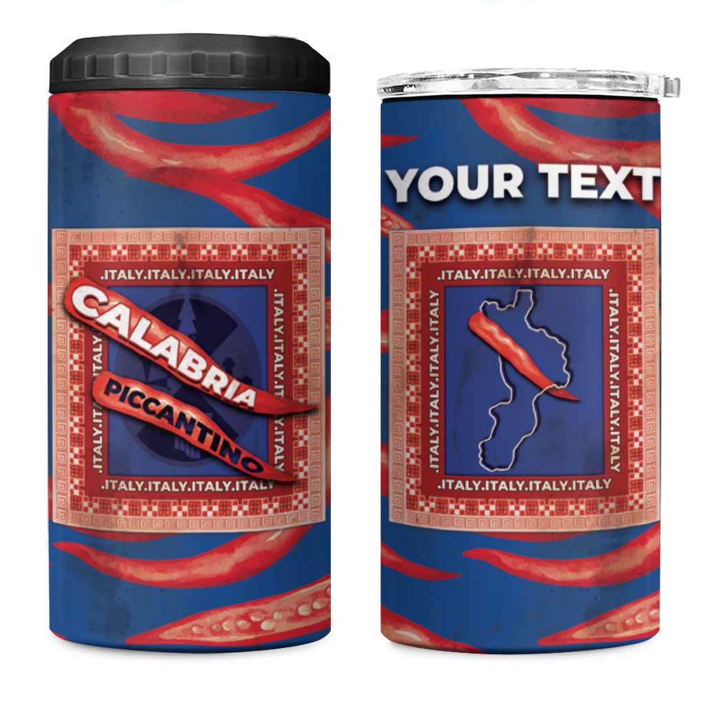 Personalized Italy Calabria 4 in 1 Can Cooler Tumbler Piccantino Vintage Style