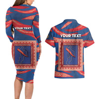 Personalized Italy Calabria Couples Matching Long Sleeve Bodycon Dress and Hawaiian Shirt Piccantino Vintage Style