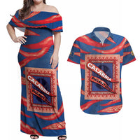 Personalized Italy Calabria Couples Matching Off Shoulder Maxi Dress and Hawaiian Shirt Piccantino Vintage Style