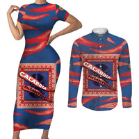 Personalized Italy Calabria Couples Matching Short Sleeve Bodycon Dress and Long Sleeve Button Shirt Piccantino Vintage Style