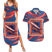 Personalized Italy Calabria Couples Matching Summer Maxi Dress and Hawaiian Shirt Piccantino Vintage Style