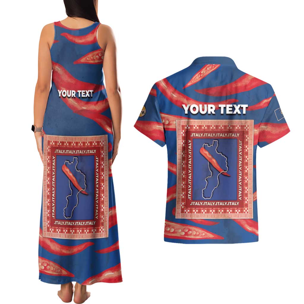 Personalized Italy Calabria Couples Matching Tank Maxi Dress and Hawaiian Shirt Piccantino Vintage Style