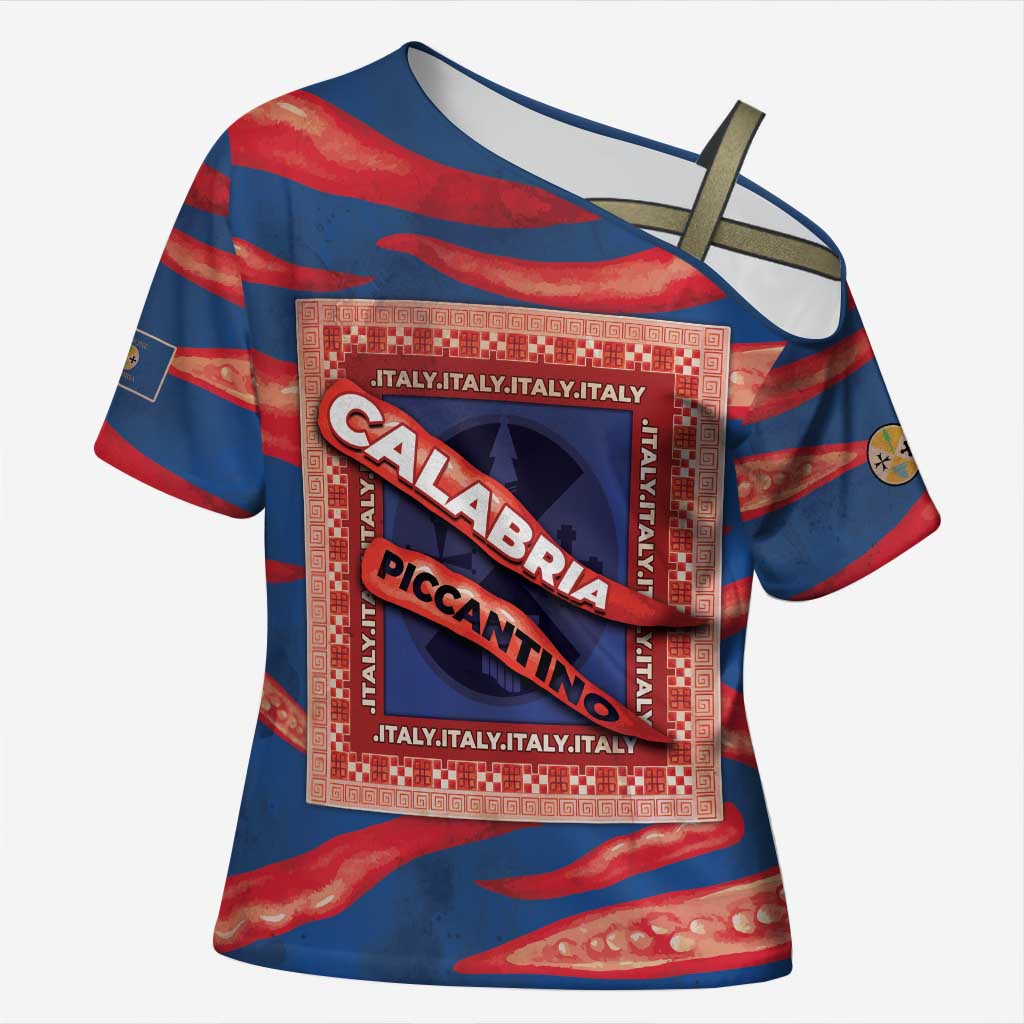 Personalized Italy Calabria Cross Shoulder Shirt Piccantino Vintage Style