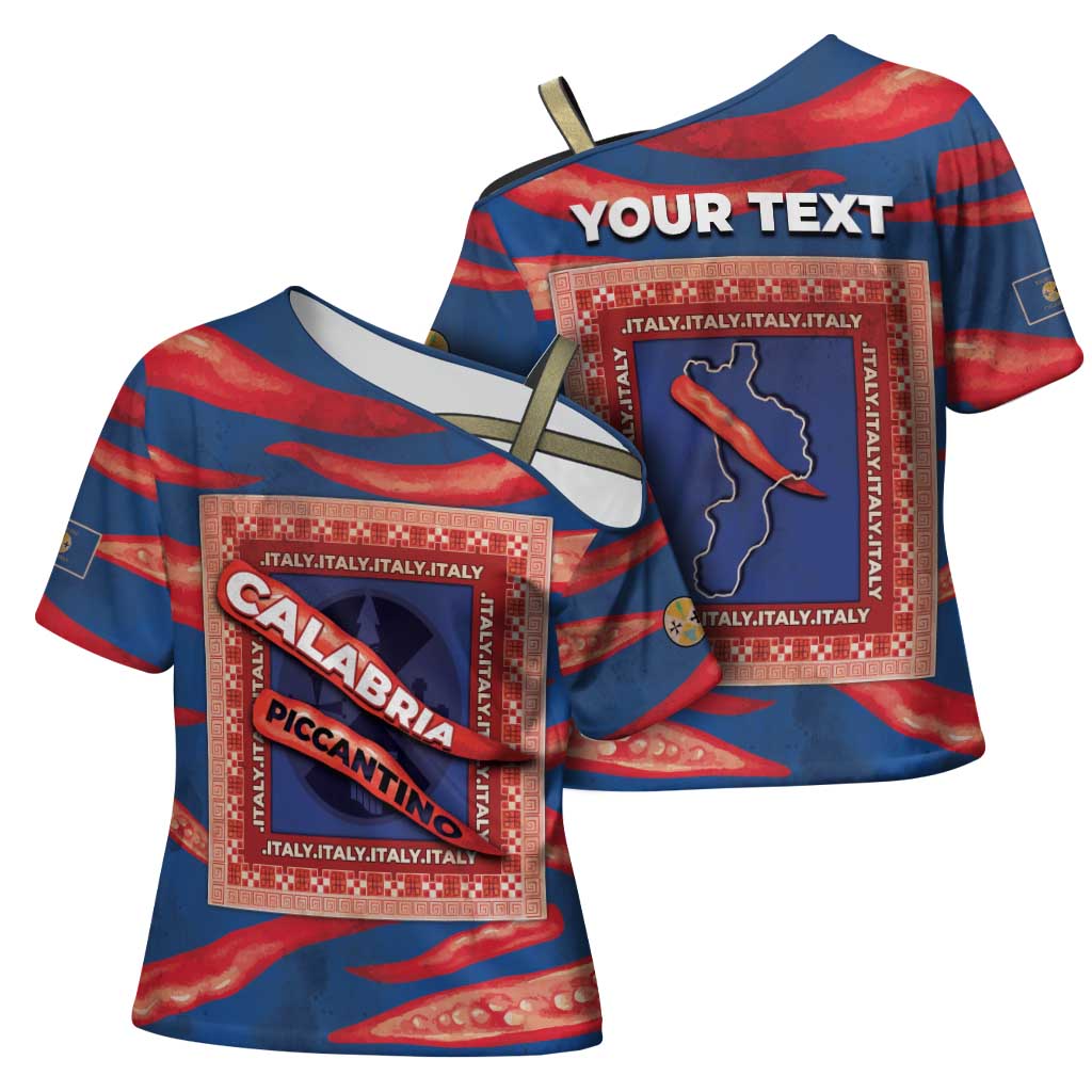 Personalized Italy Calabria Cross Shoulder Shirt Piccantino Vintage Style
