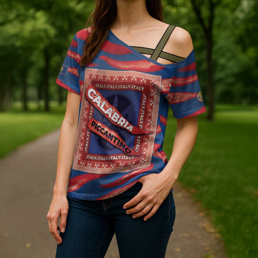 Personalized Italy Calabria Cross Shoulder Shirt Piccantino Vintage Style