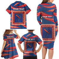 Personalized Italy Calabria Family Matching Long Sleeve Bodycon Dress and Hawaiian Shirt Piccantino Vintage Style