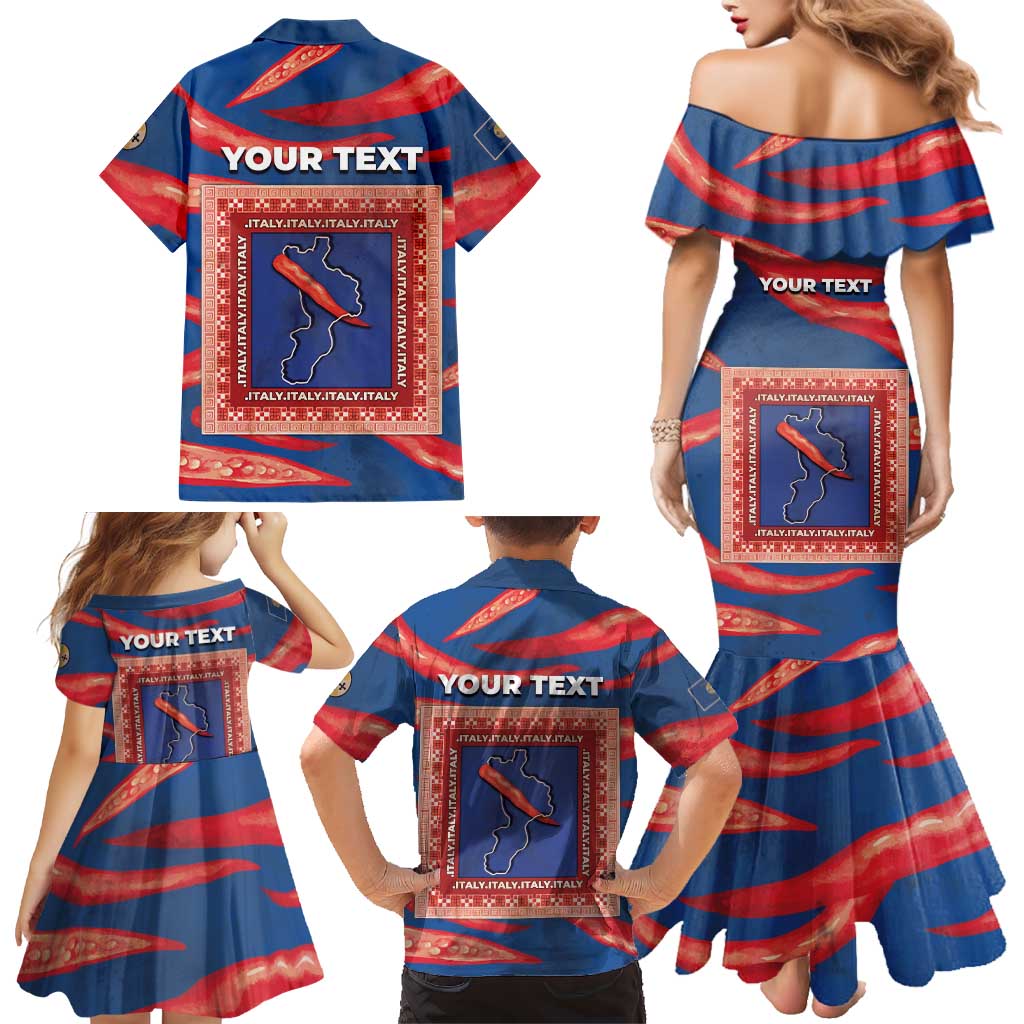 Personalized Italy Calabria Family Matching Mermaid Dress and Hawaiian Shirt Piccantino Vintage Style