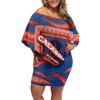 Personalized Italy Calabria Family Matching Off Shoulder Short Dress and Hawaiian Shirt Piccantino Vintage Style