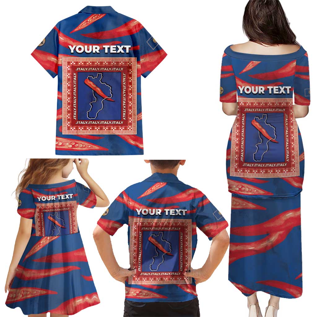 Personalized Italy Calabria Family Matching Puletasi and Hawaiian Shirt Piccantino Vintage Style