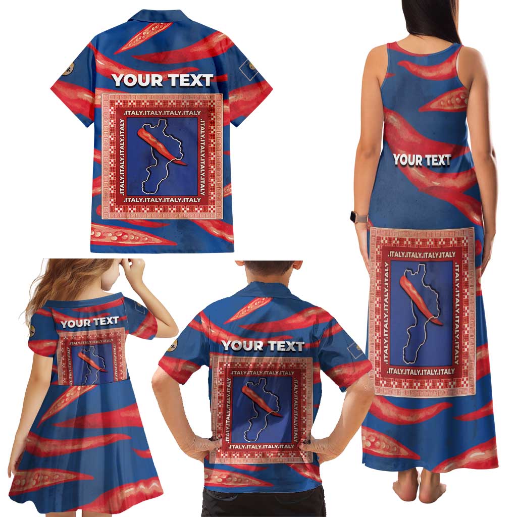 Personalized Italy Calabria Family Matching Tank Maxi Dress and Hawaiian Shirt Piccantino Vintage Style