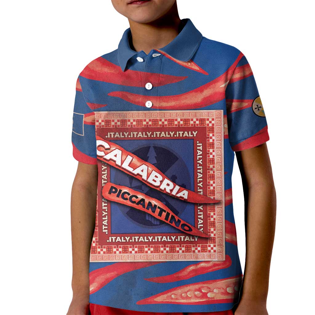 Personalized Italy Calabria Kid Polo Shirt Piccantino Vintage Style