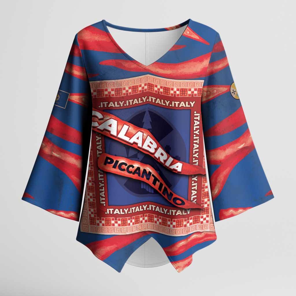 Personalized Italy Calabria Kimono Sleeve Blouse Piccantino Vintage Style