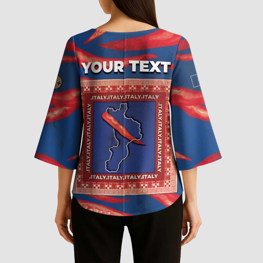 Personalized Italy Calabria Kimono Sleeve Blouse Piccantino Vintage Style