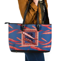 Italy Calabria Leather Tote Bag Piccantino Vintage Style