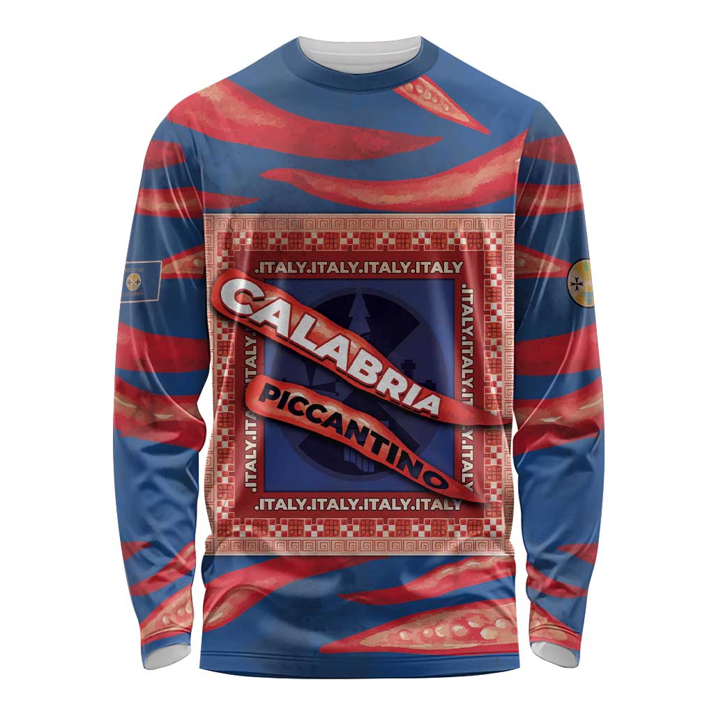 Personalized Italy Calabria Long Sleeve Shirt Piccantino Vintage Style