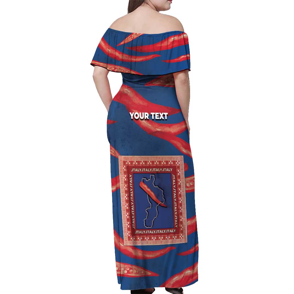 Personalized Italy Calabria Off Shoulder Maxi Dress Piccantino Vintage Style
