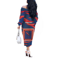 Personalized Italy Calabria Off The Shoulder Long Sleeve Dress Piccantino Vintage Style