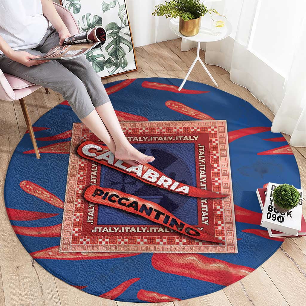Italy Calabria Round Carpet Piccantino Vintage Style