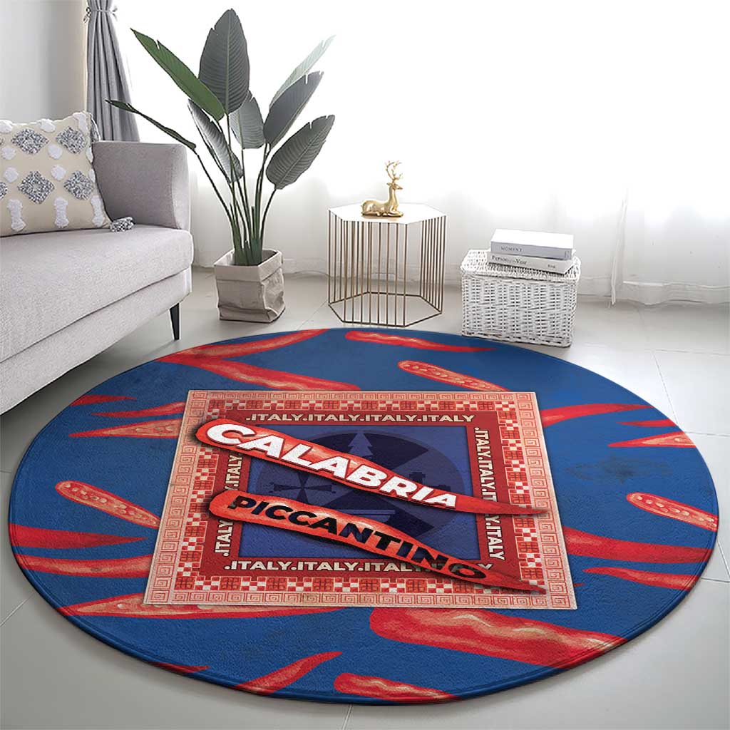 Italy Calabria Round Carpet Piccantino Vintage Style