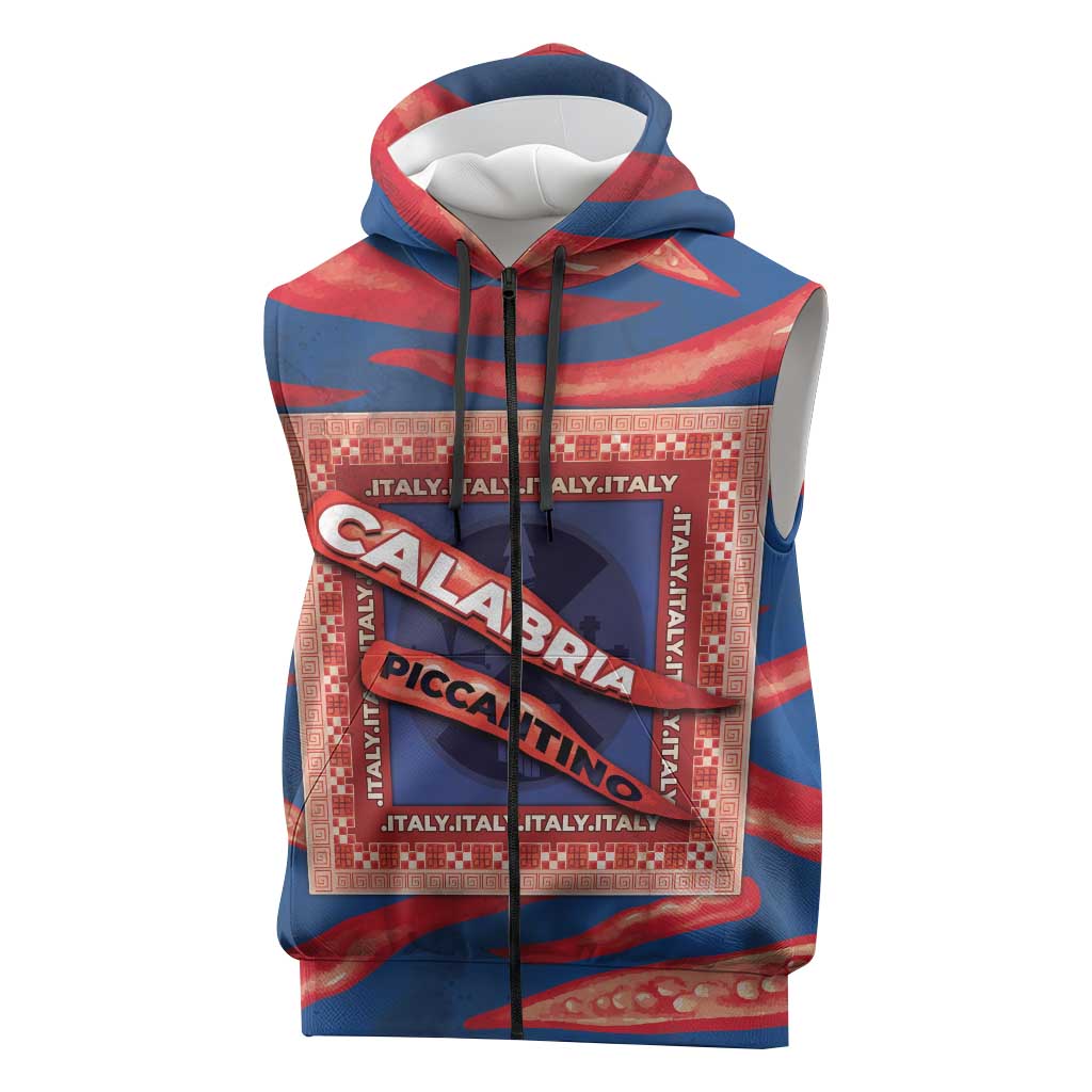 Personalized Italy Calabria Sleeveless Zip Hoodie Piccantino Vintage Style