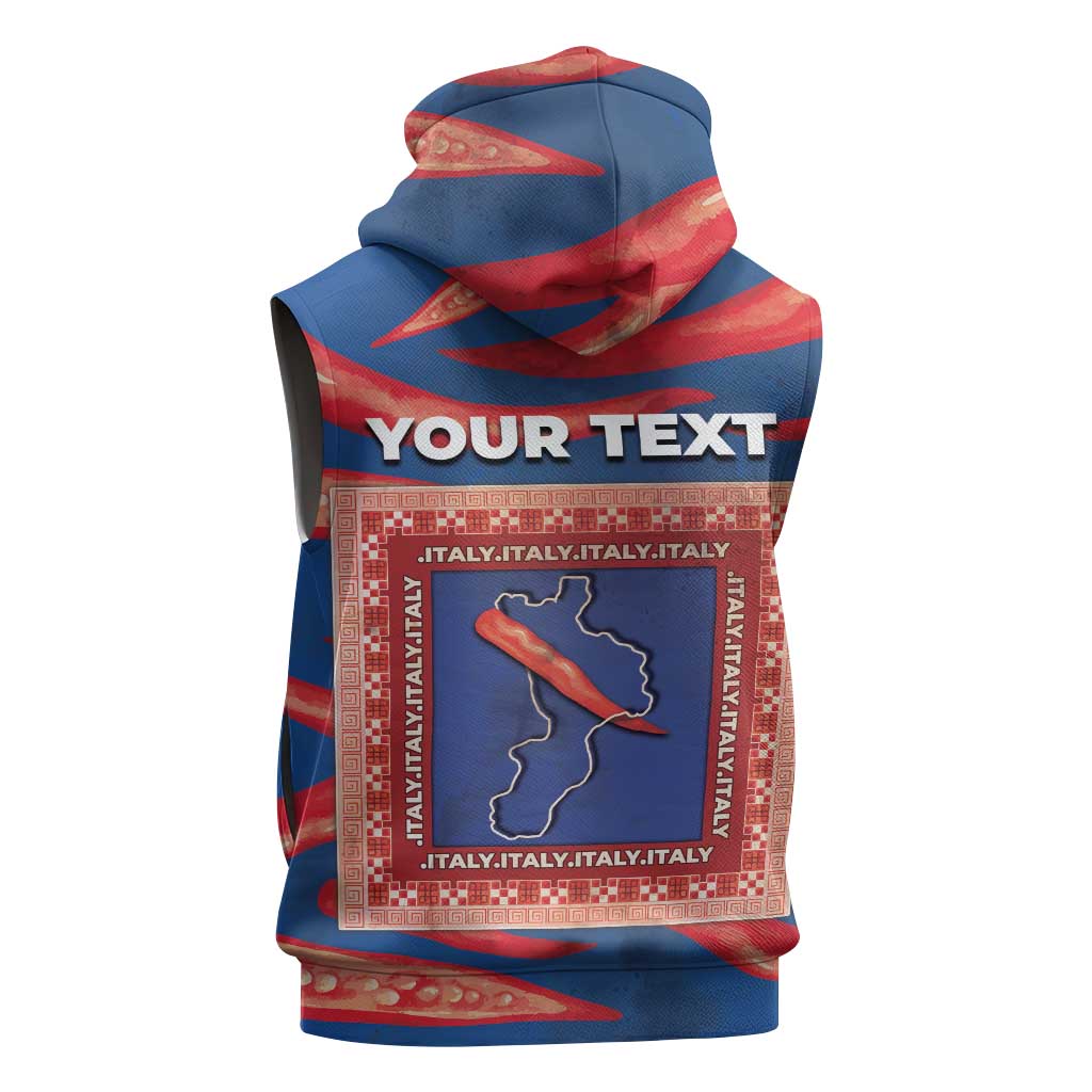 Personalized Italy Calabria Sleeveless Zip Hoodie Piccantino Vintage Style