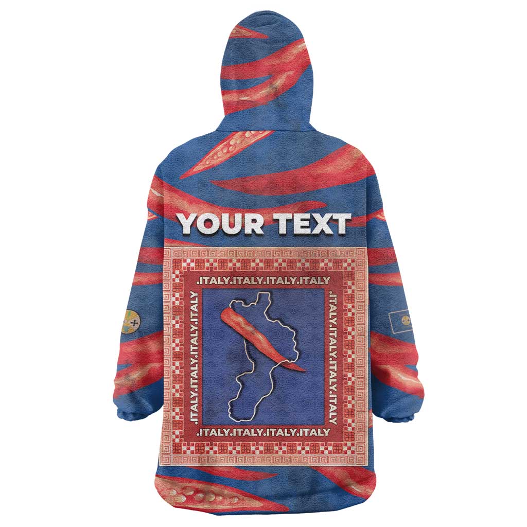 Personalized Italy Calabria Wearable Blanket Hoodie Piccantino Vintage Style