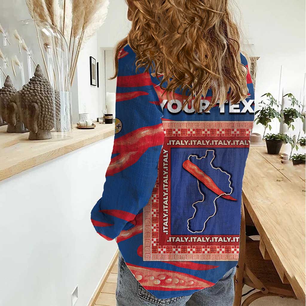 Personalized Italy Calabria Women Casual Shirt Piccantino Vintage Style
