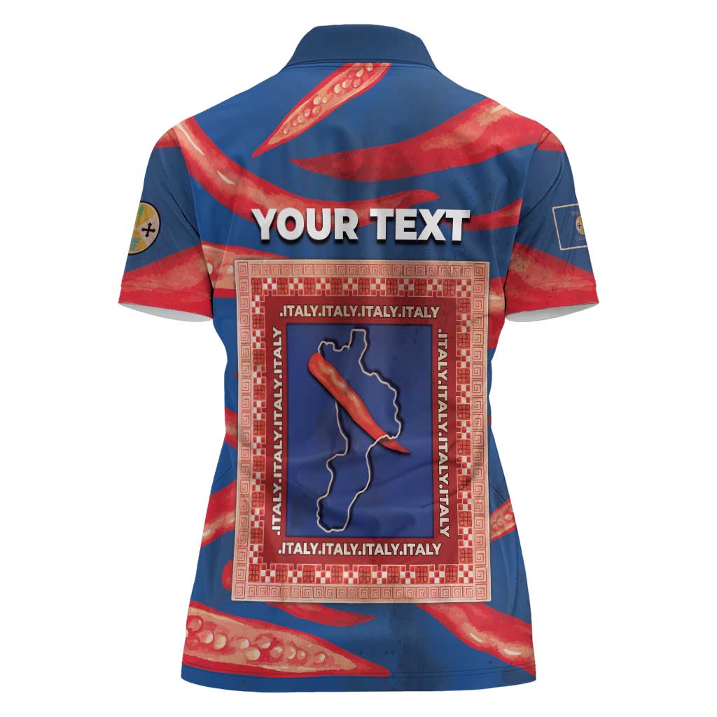 Personalized Italy Calabria Women Polo Shirt Piccantino Vintage Style