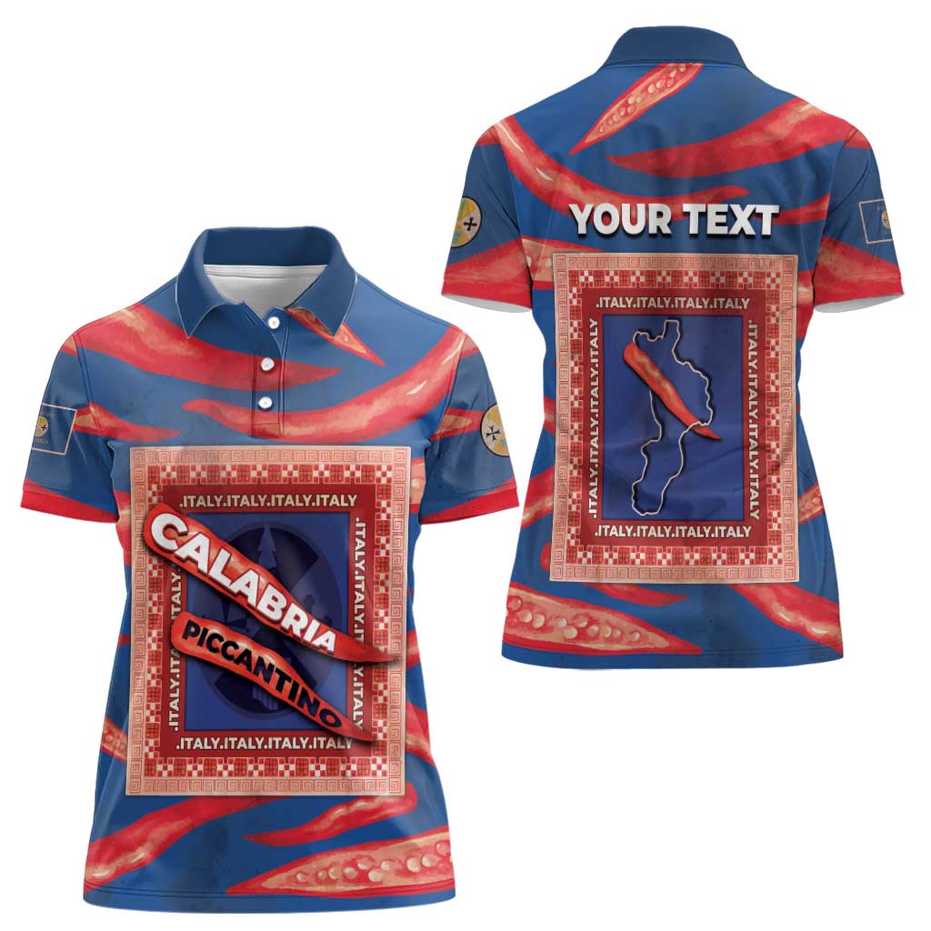 Personalized Italy Calabria Women Polo Shirt Piccantino Vintage Style